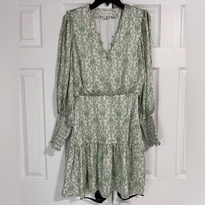 Sachin + Babi Green and White Ruffled Tiered Sundress